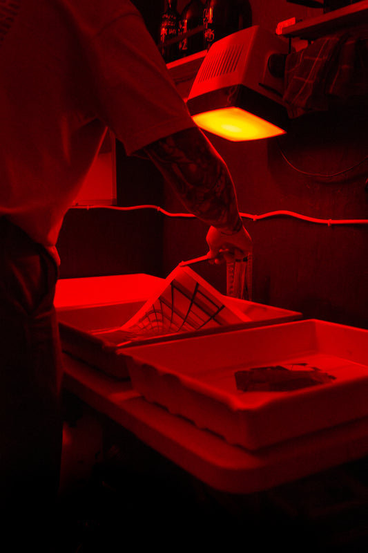 B&W darkroom printing session